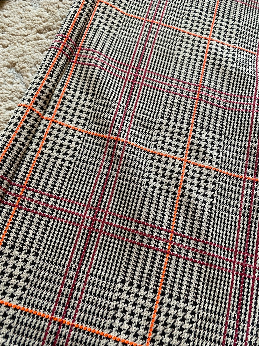 Spanx Perfect Kick Flare Ponte Plaid Trousers Orange Pop Pull On Pants: Large - Picture 2 of 9